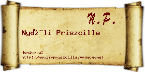 Nyúli Priszcilla névjegykártya